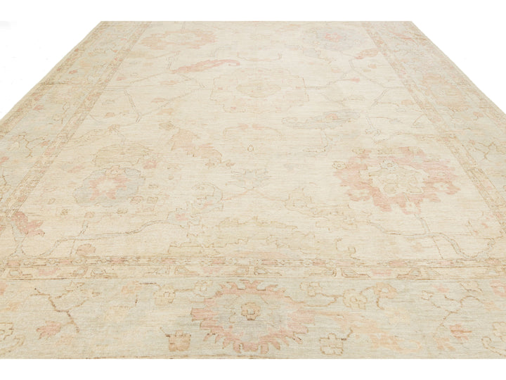 Modern Oushak Wool Rug 12 X 15