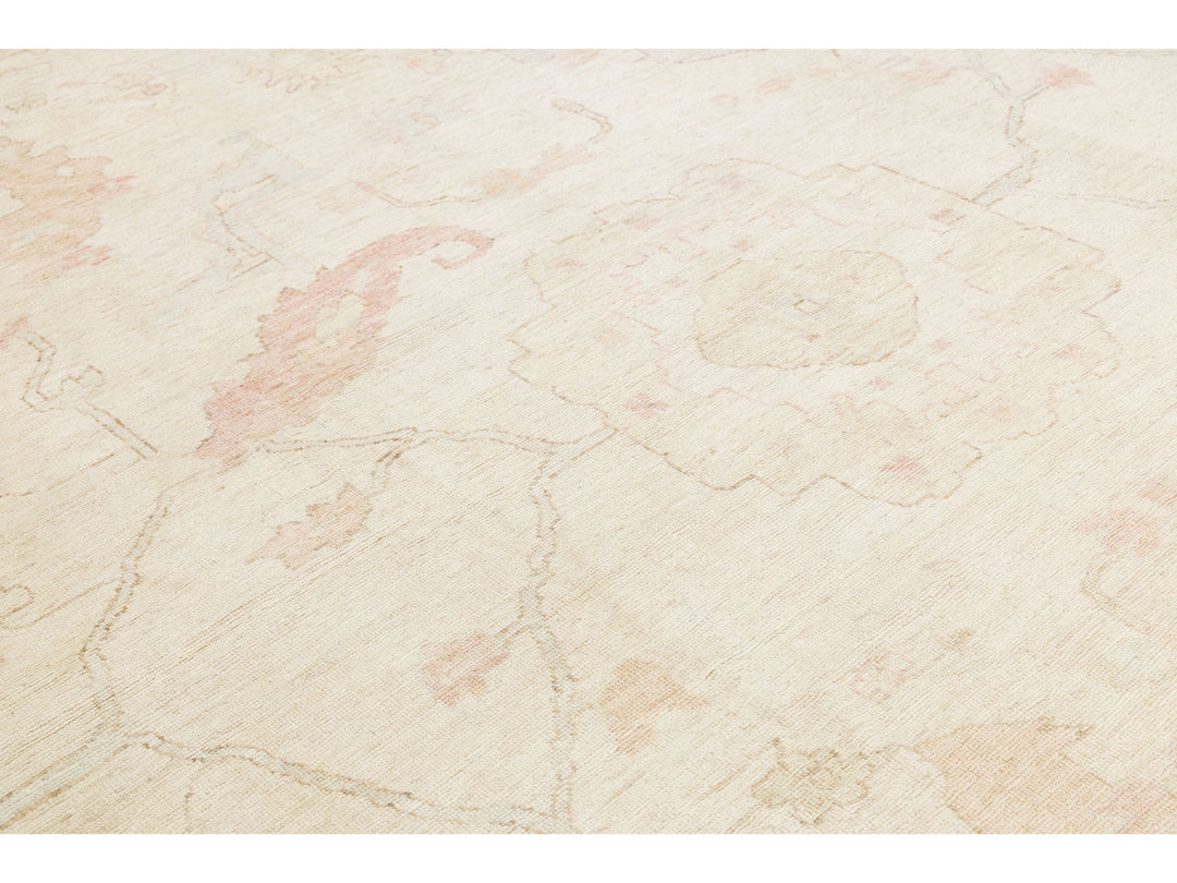 Modern Oushak Wool Rug 12 X 15