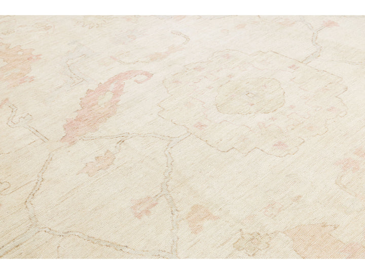 Modern Oushak Wool Rug 12 X 15