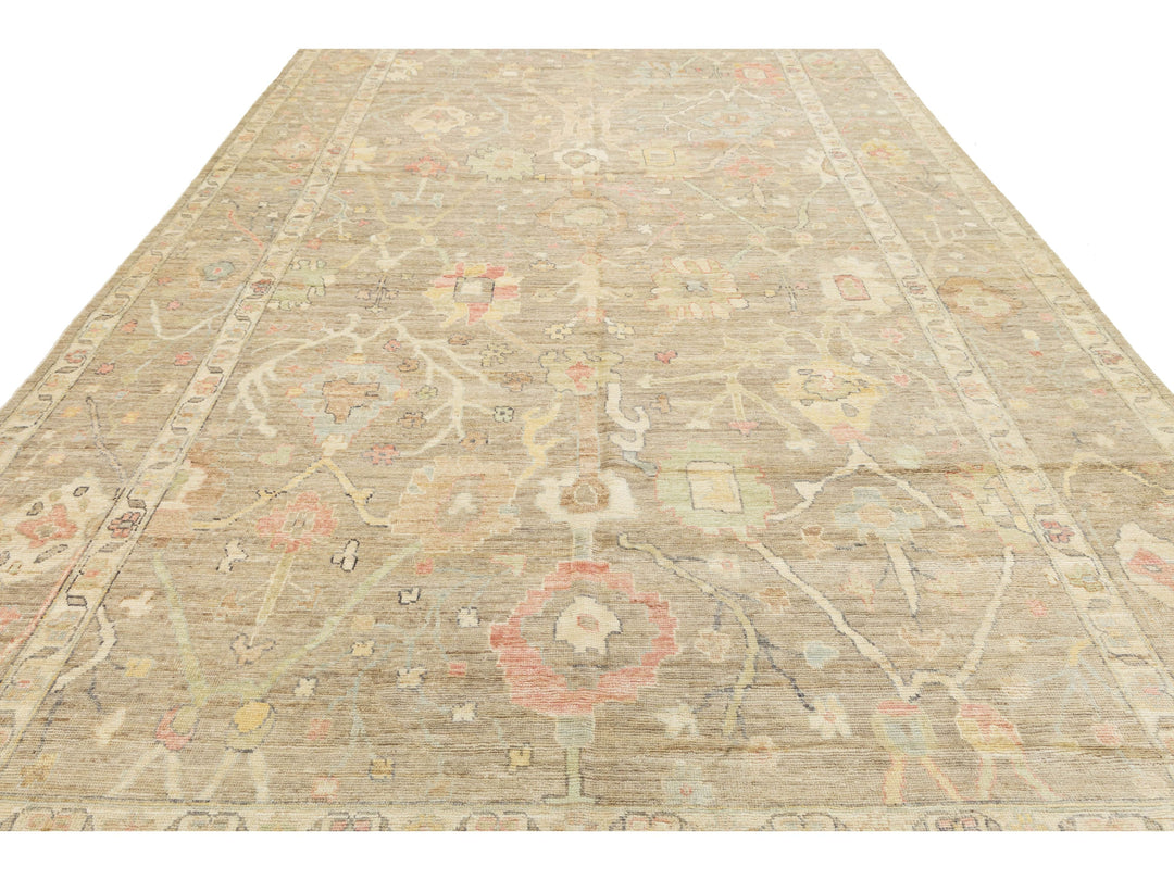 Modern Oushak Wool Rug 10 X 18