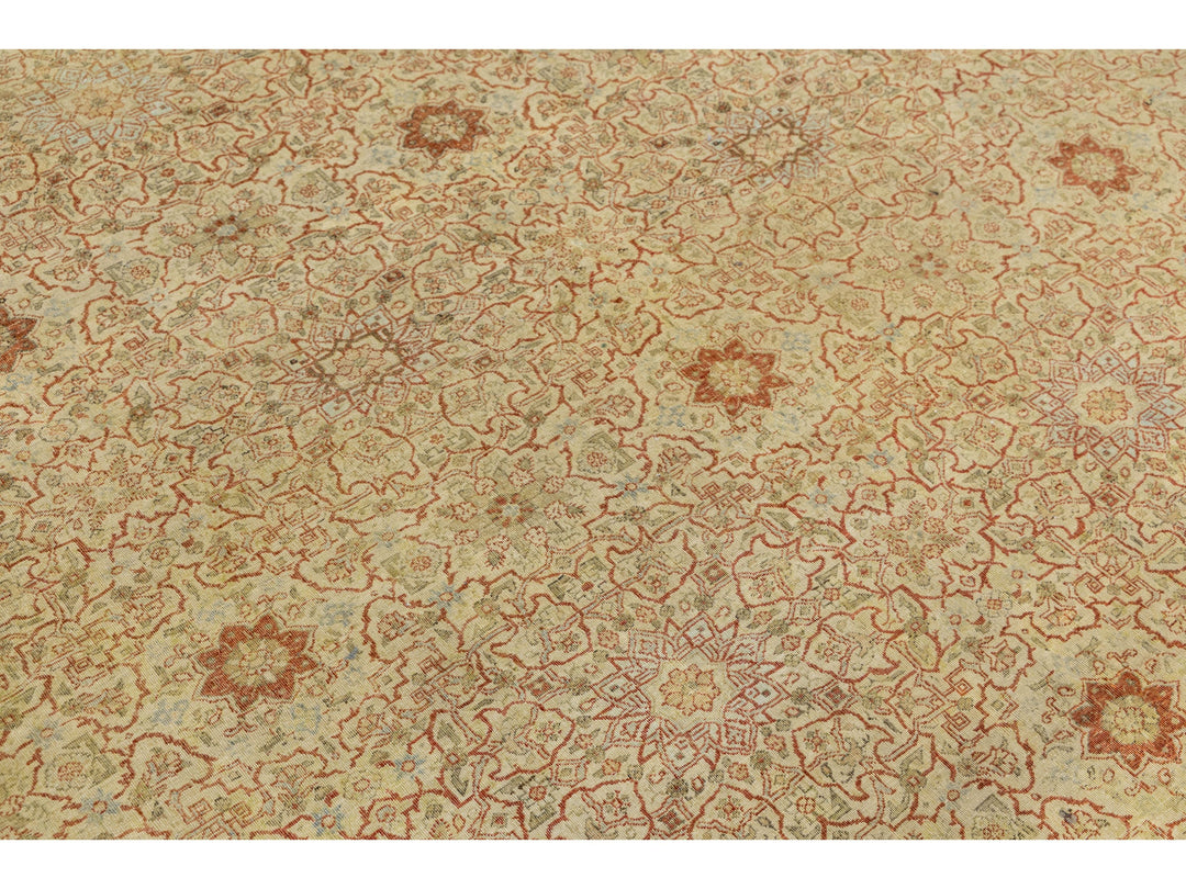 Antique Tabriz Wool Rug 7 X 10