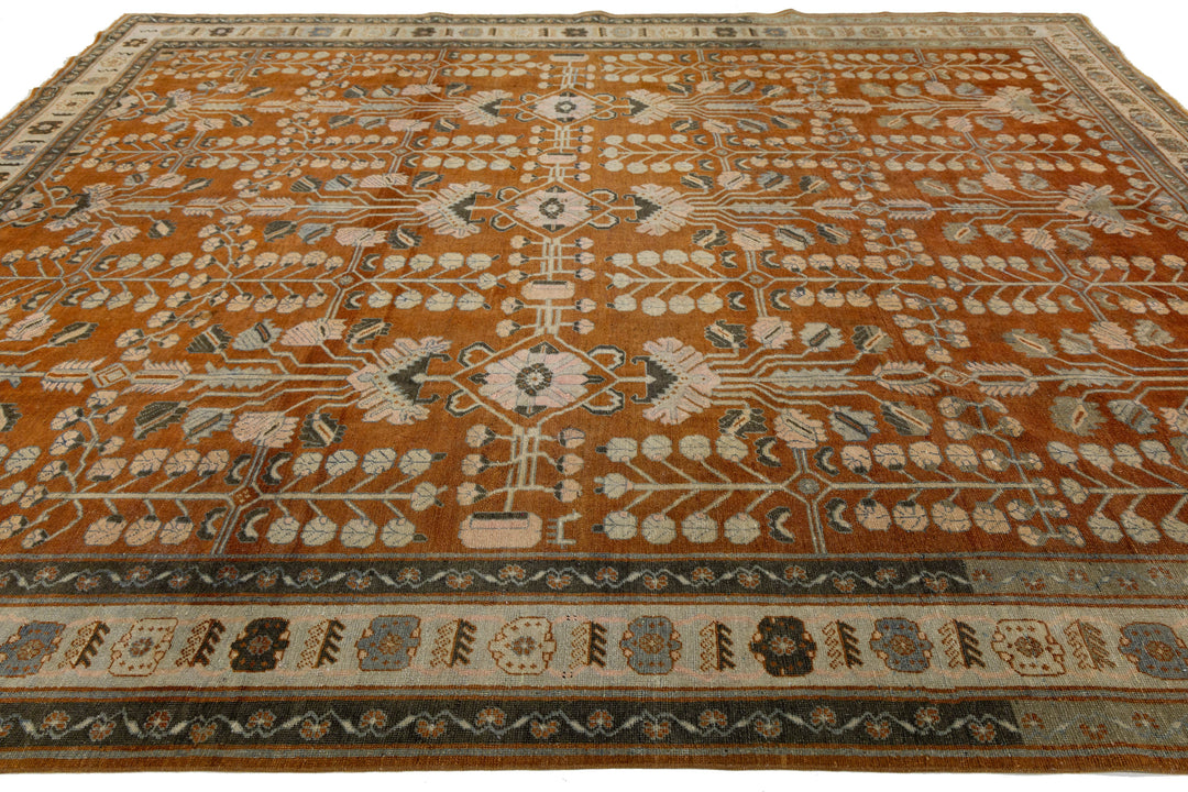 Antique Bakhtiari Wool Rug 11 X 13