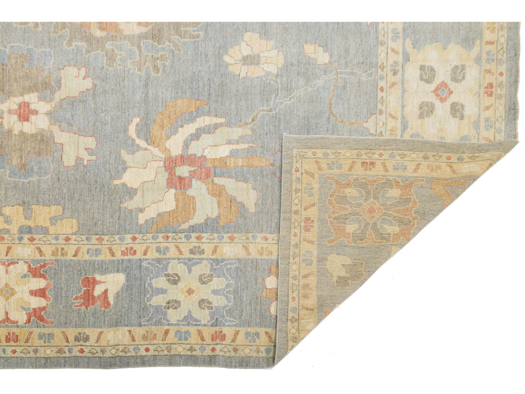 Modern Oushak Wool Rug 12 X 16