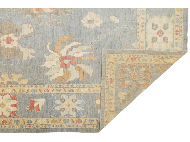 Modern Oushak Wool Rug 12 X 16