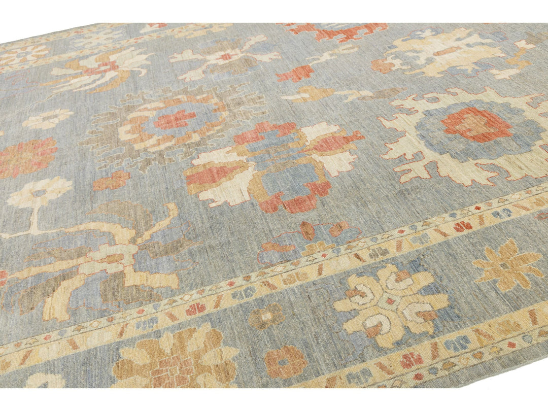 Modern Oushak Wool Rug 12 X 16