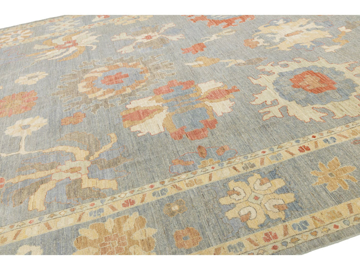 Modern Oushak Wool Rug 12 X 16