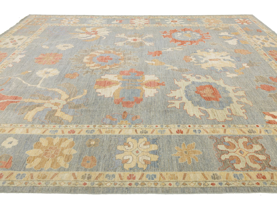 Modern Oushak Wool Rug 12 X 16