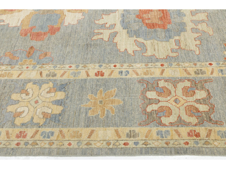 Modern Oushak Wool Rug 12 X 16