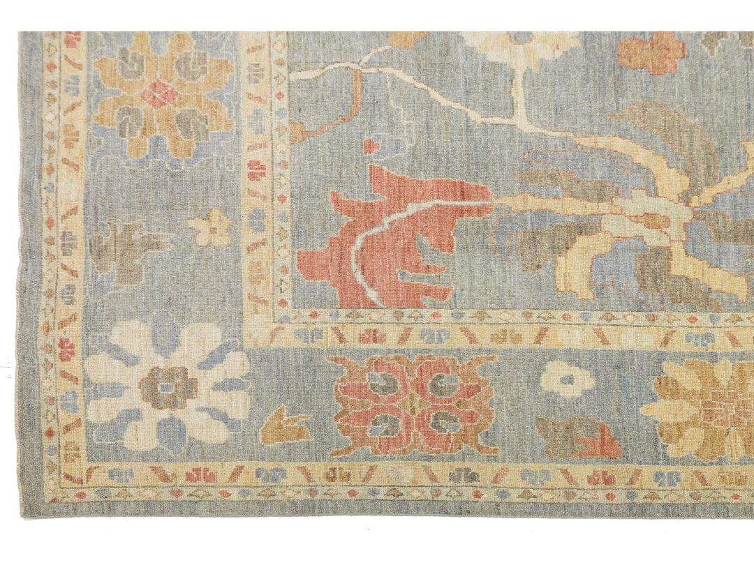 Modern Oushak Wool Rug 12 X 16