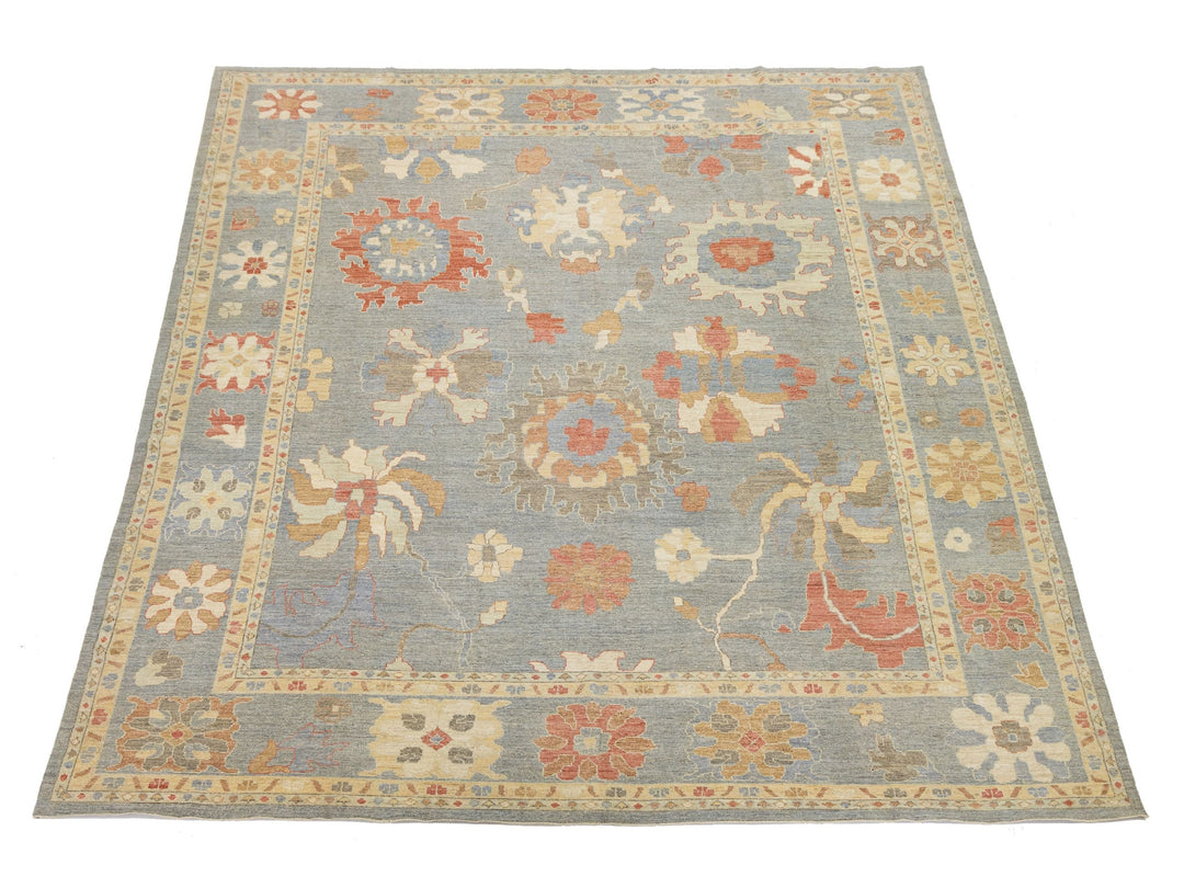 Modern Oushak Wool Rug 12 X 16