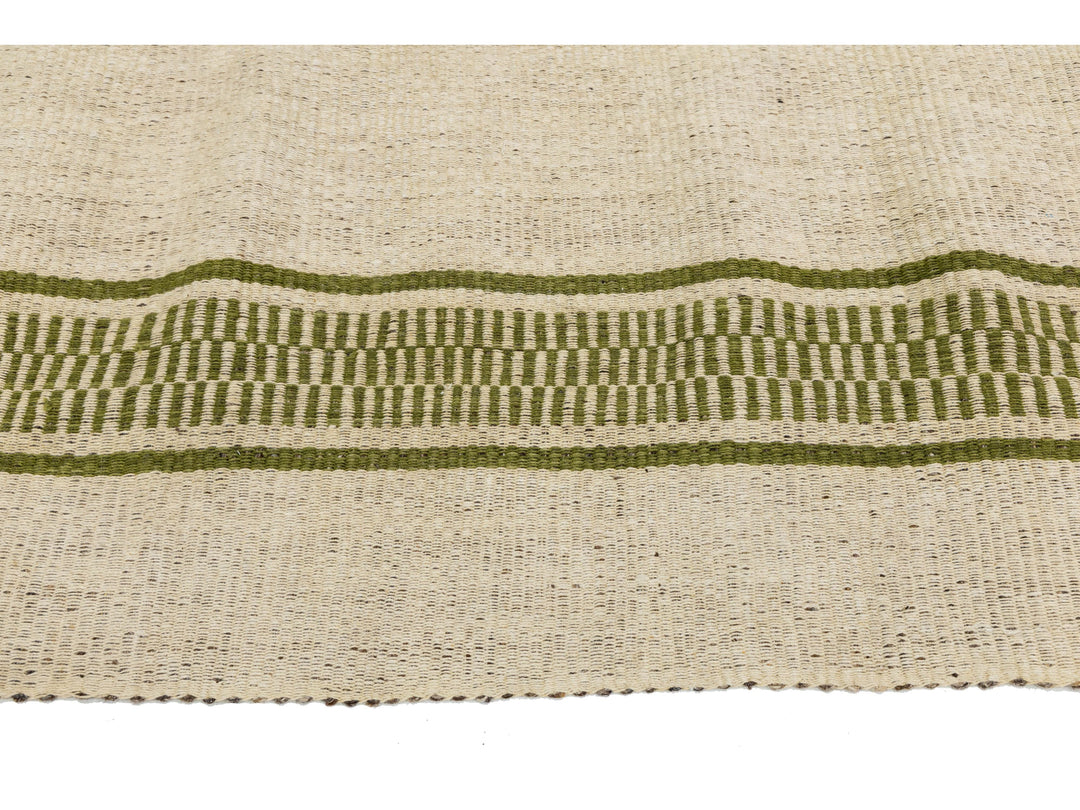 Modern Kilim Flatweave Wool Rug 8 X 12