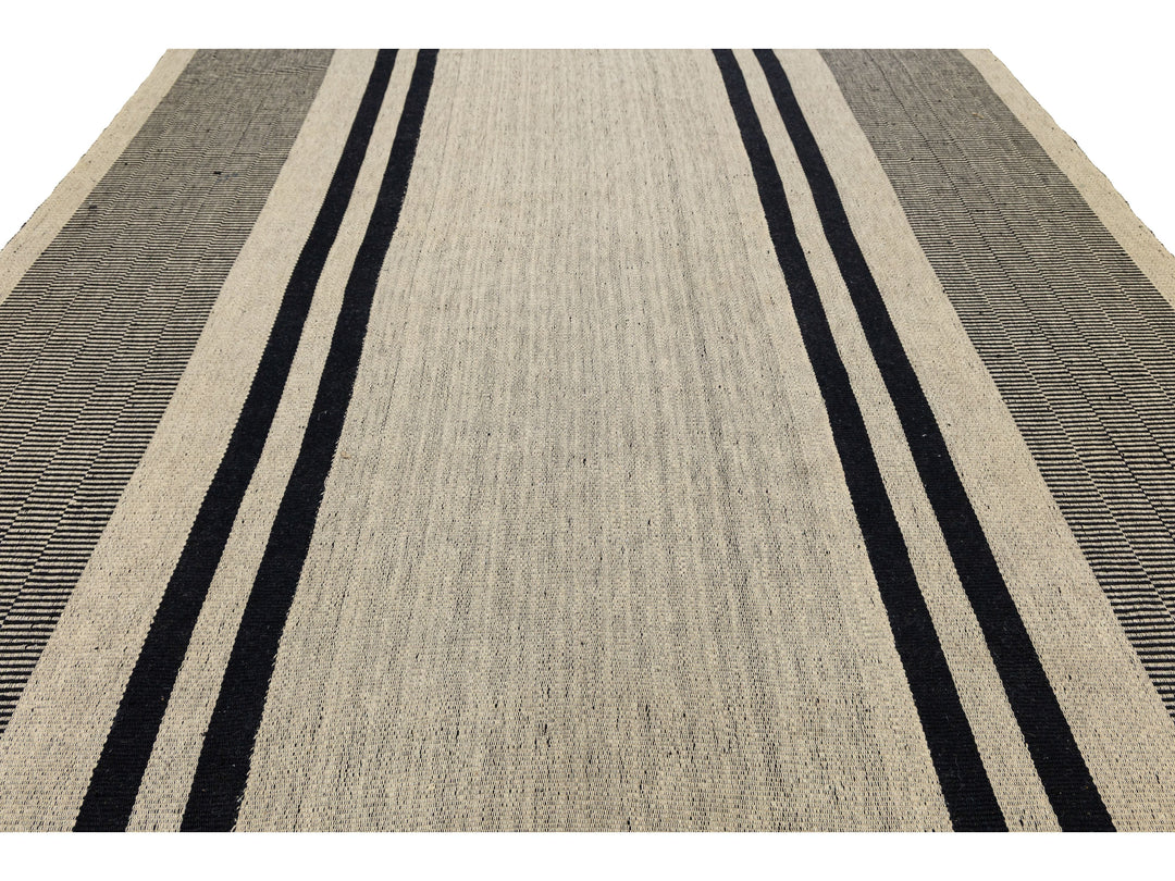 Modern Kilim Flatweave Wool Rug 10 X 15