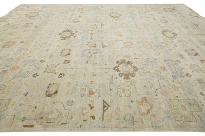 Modern Indian Wool Rug 12 X 15