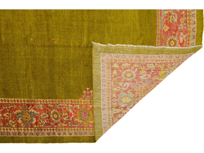 Antique Persian Mahal Wool Rug 12 X 18