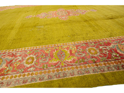 Antique Persian Mahal Wool Rug 12 X 18