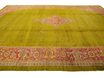 Antique Persian Mahal Wool Rug 12 X 18