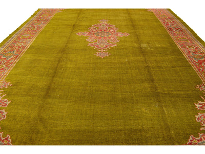 Antique Persian Mahal Wool Rug 12 X 18