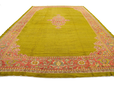 Antique Persian Mahal Wool Rug 12 X 18