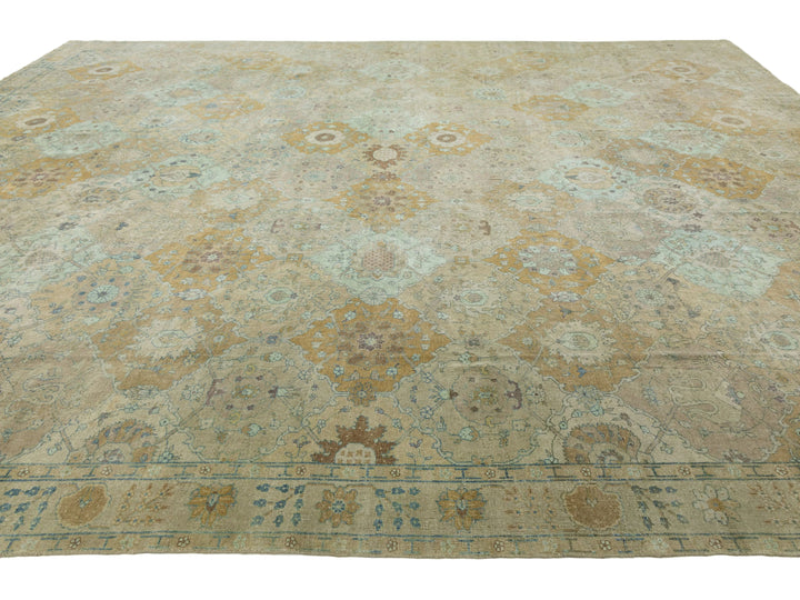 Antique Indian Agra Wool Rug 14 X 17