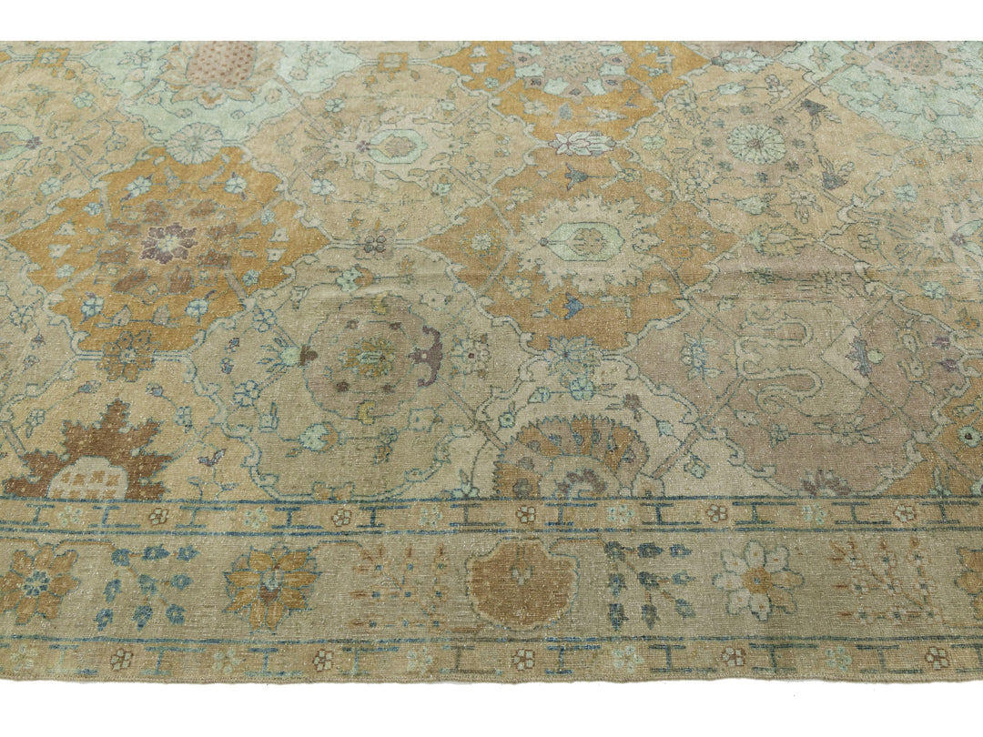 Antique Indian Agra Wool Rug 14 X 17