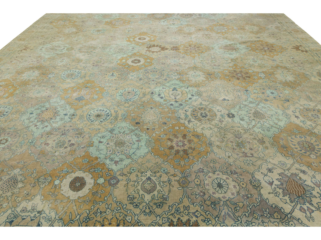 Antique Indian Agra Wool Rug 14 X 17