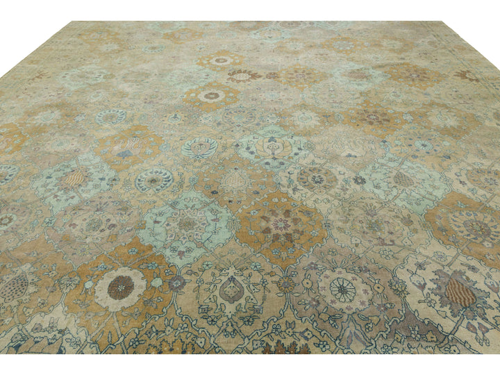 Antique Indian Agra Wool Rug 14 X 17