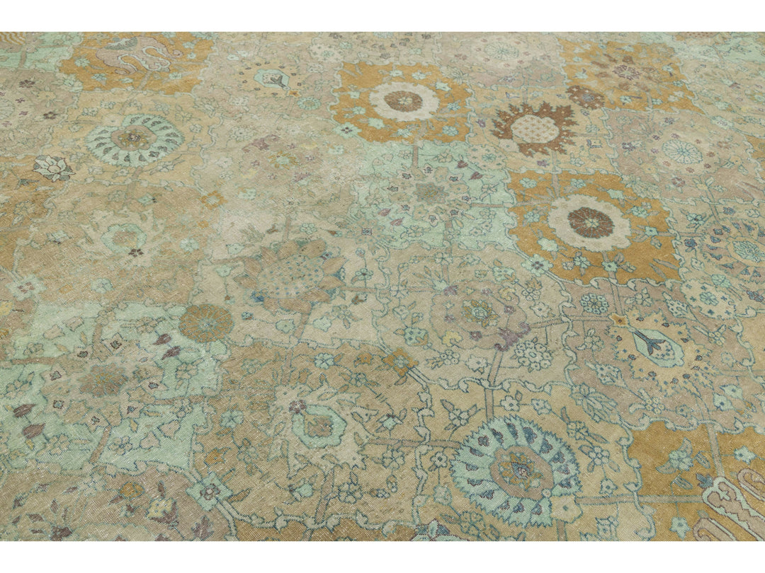 Antique Indian Agra Wool Rug 14 X 17