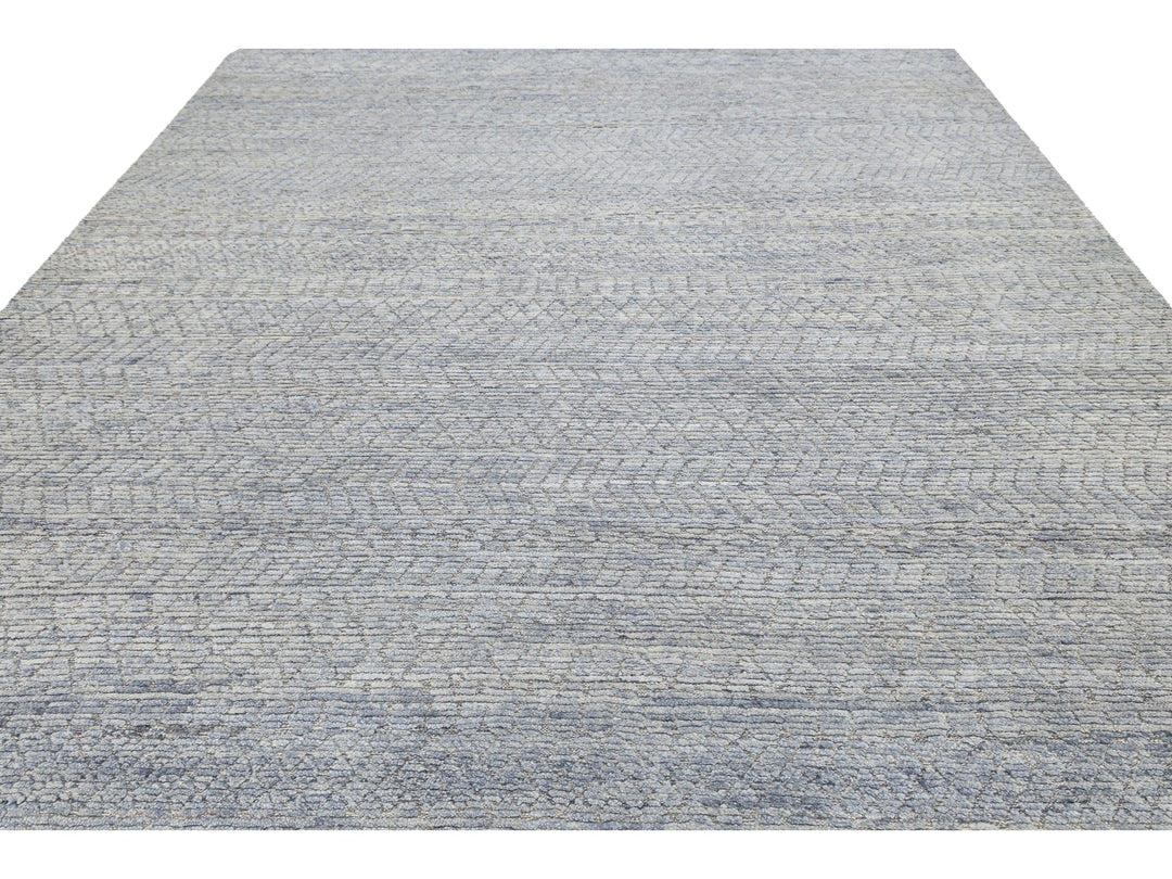 Modern Moroccan Wool Rug 10 X 14