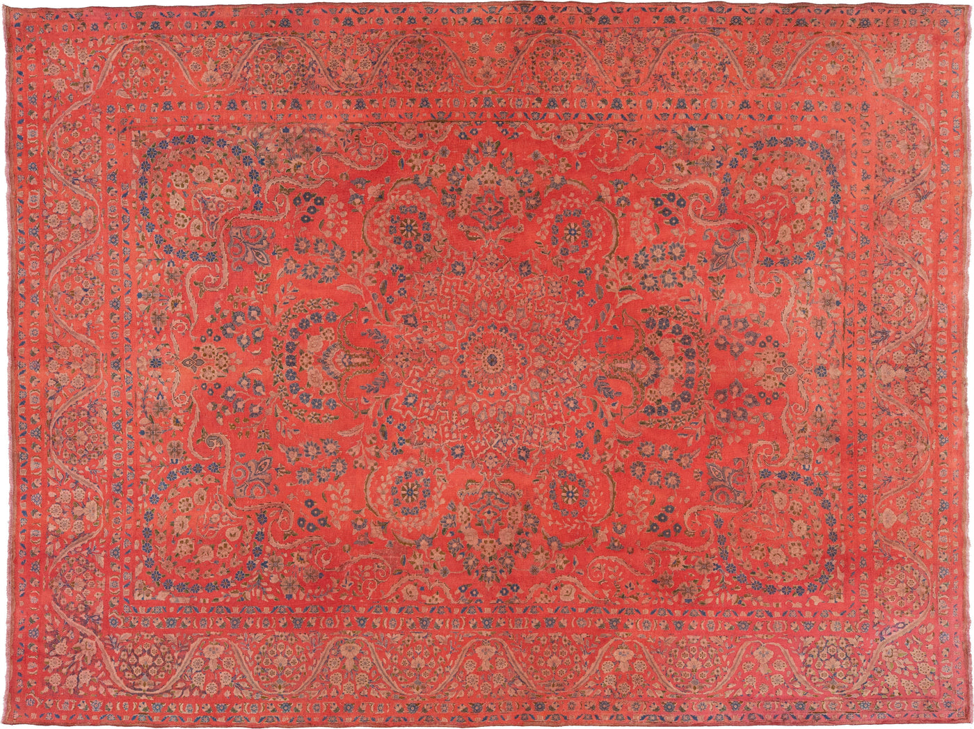 Antique Overdyed Wool Rug 10 X 13