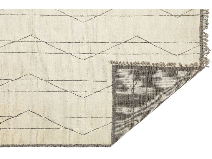 Modern Moroccan Wool Rug 10 X 14