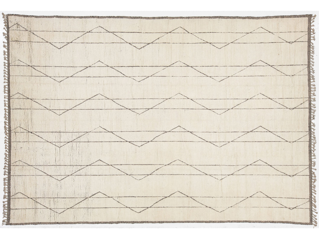 Modern Moroccan Wool Rug 10 X 14