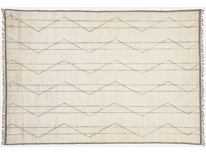 Modern Moroccan Wool Rug 10 X 14