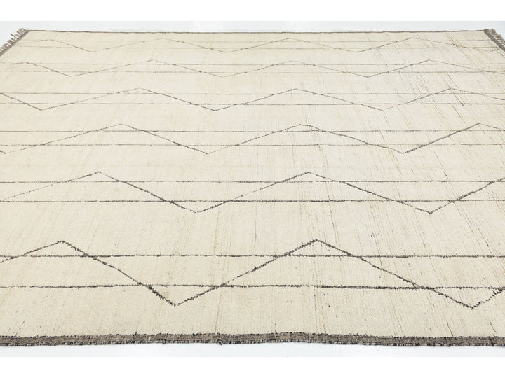 Modern Moroccan Wool Rug 10 X 14