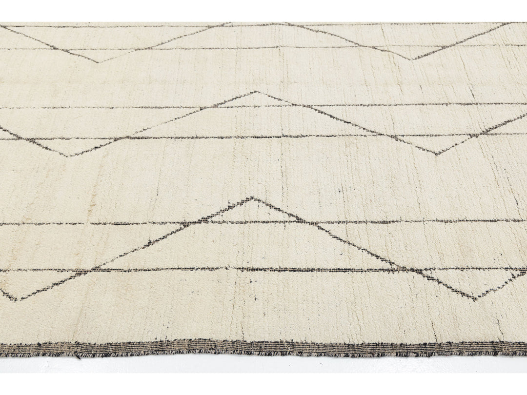 Modern Moroccan Wool Rug 10 X 14