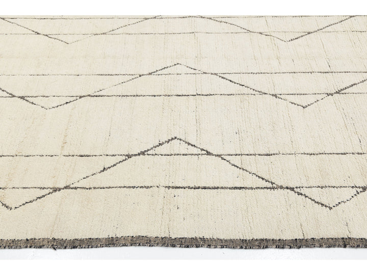 Modern Moroccan Wool Rug 10 X 14