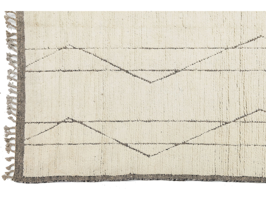 Modern Moroccan Wool Rug 10 X 14