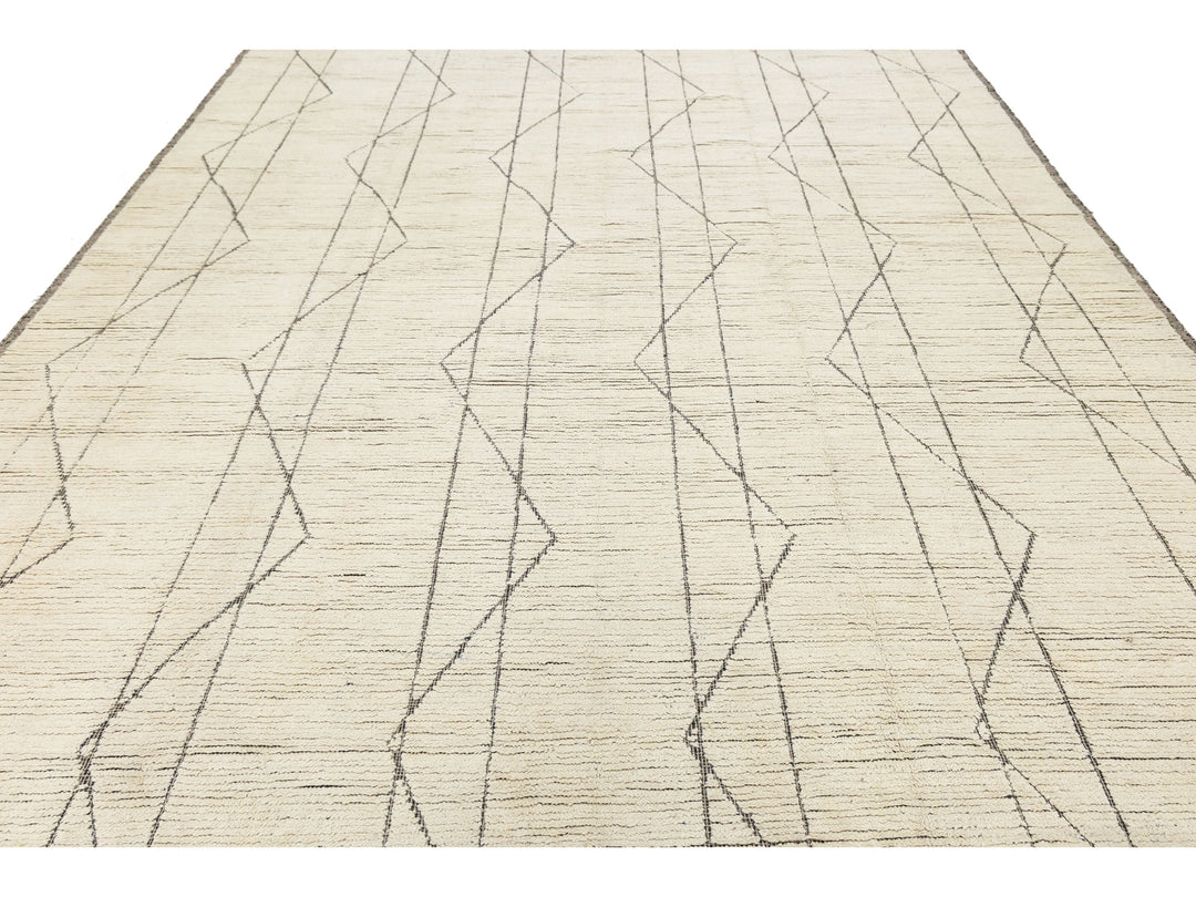 Modern Moroccan Wool Rug 10 X 14