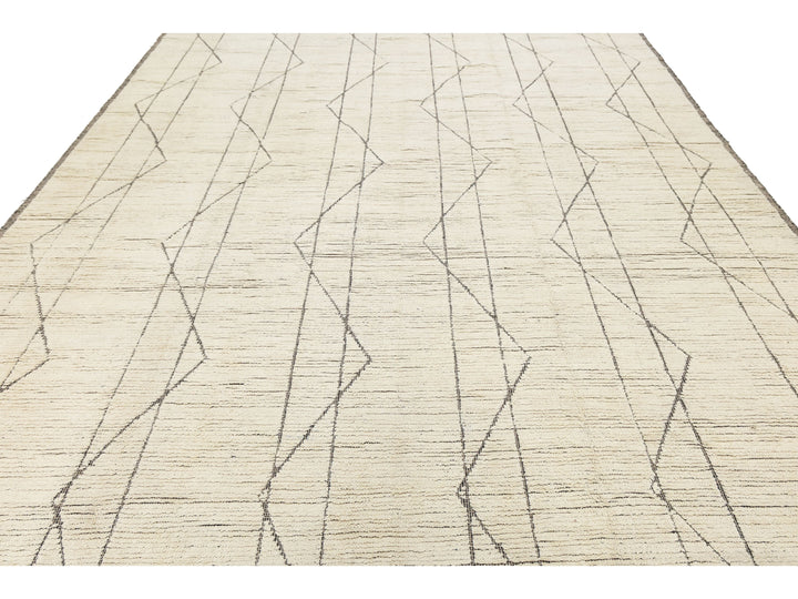 Modern Moroccan Wool Rug 10 X 14