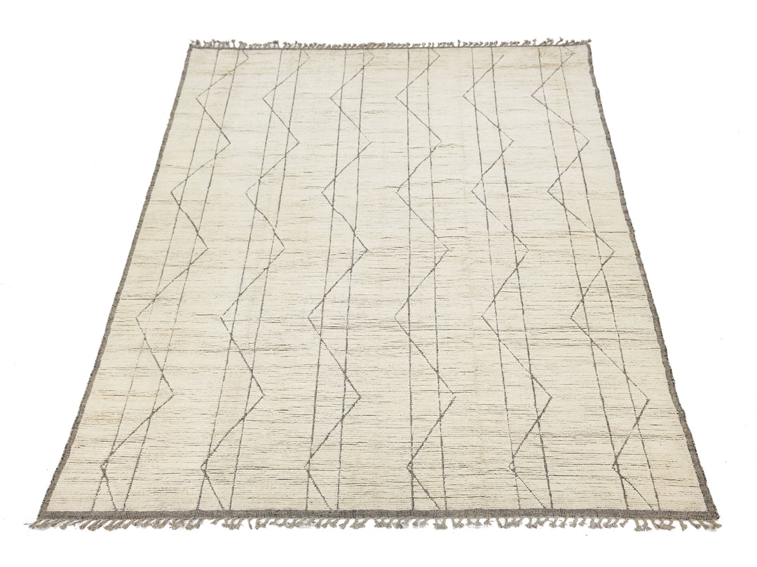 Modern Moroccan Wool Rug 10 X 14