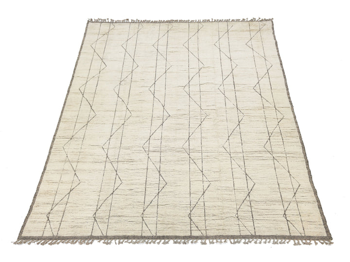 Modern Moroccan Wool Rug 10 X 14