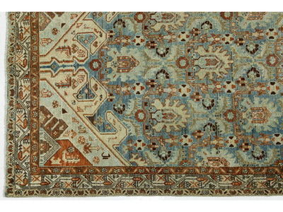 Antique Hamadan Wool Wide Runner 5 X 16