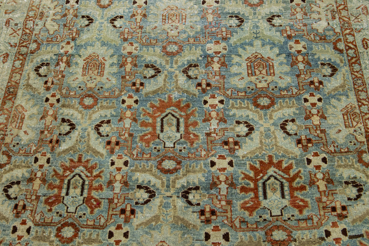 Antique Hamadan Wool Wide Runner 5 X 16