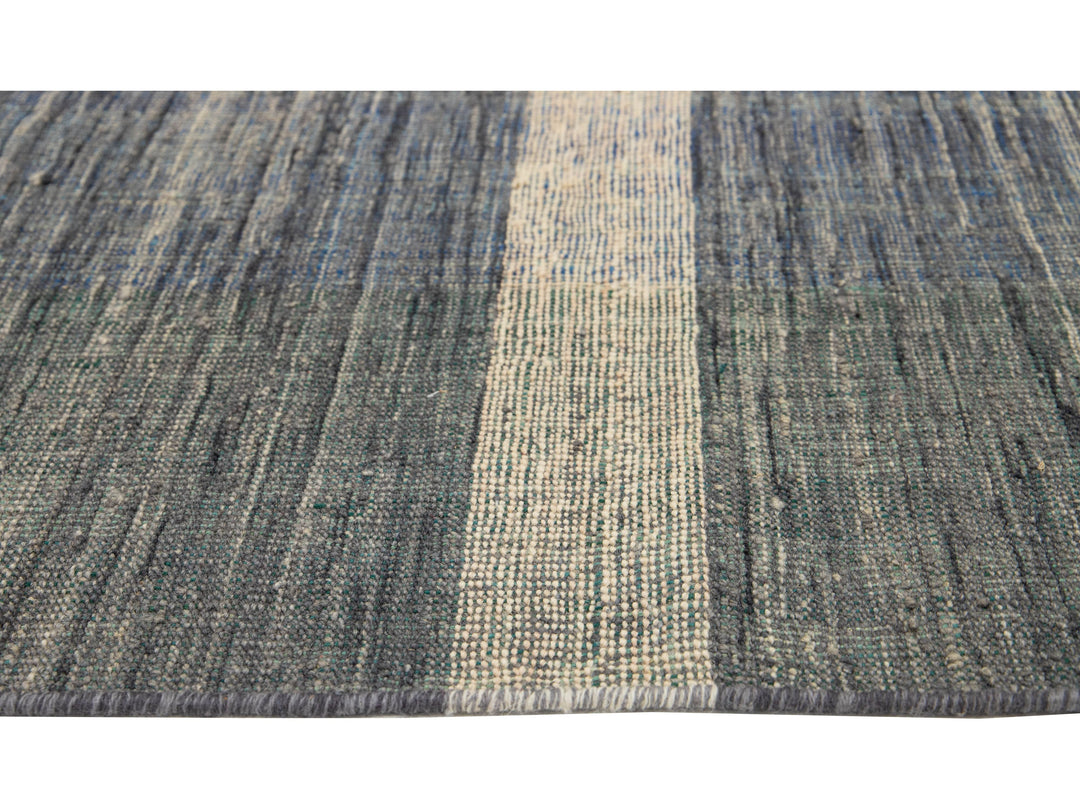 Modern Kilim Flatweave Wool Rug 8 X 11