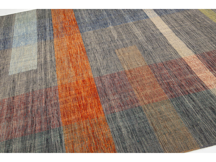 Modern Kilim Flatweave Wool Rug 8 X 11