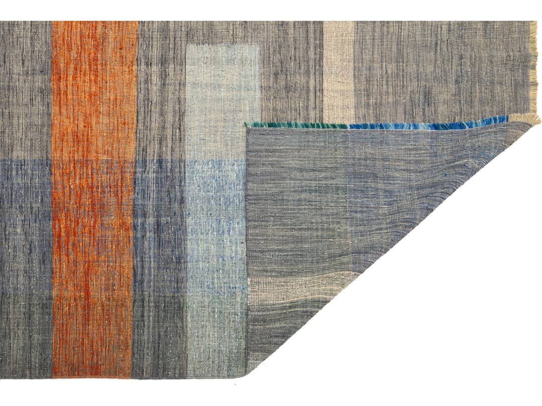 Modern Kilim Flatweave Wool Rug 8 X 11
