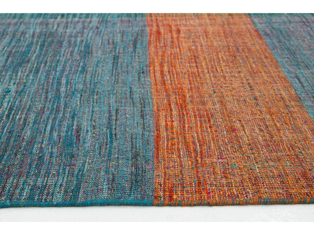 Modern Kilim Flatweave Wool Rug 10 X 13