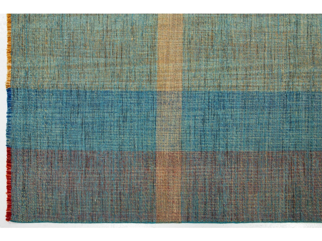 Modern Kilim Flatweave Wool Rug 10 X 13