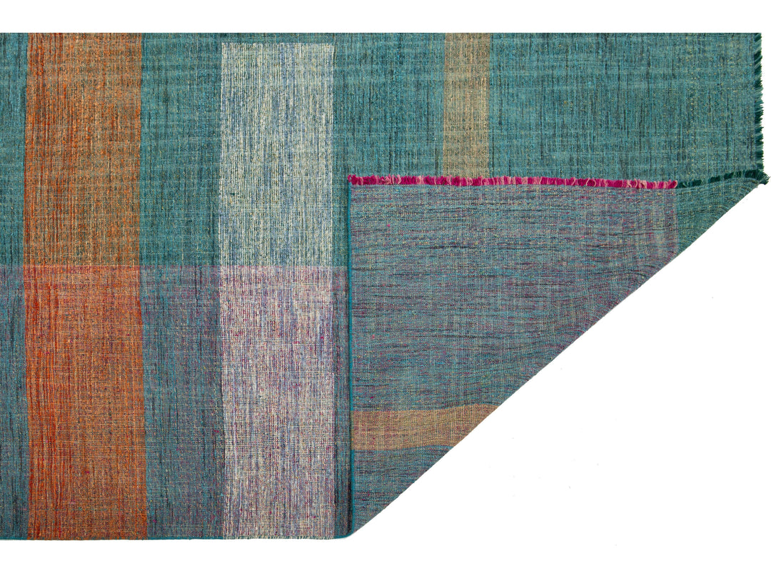 Modern Kilim Flatweave Wool Rug 10 X 13