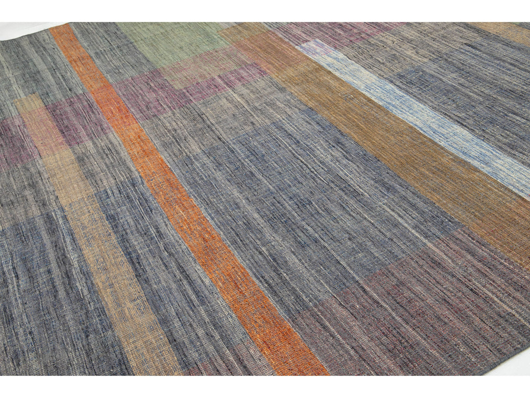 Modern Kilim Flatweave Wool Rug 8 X 11