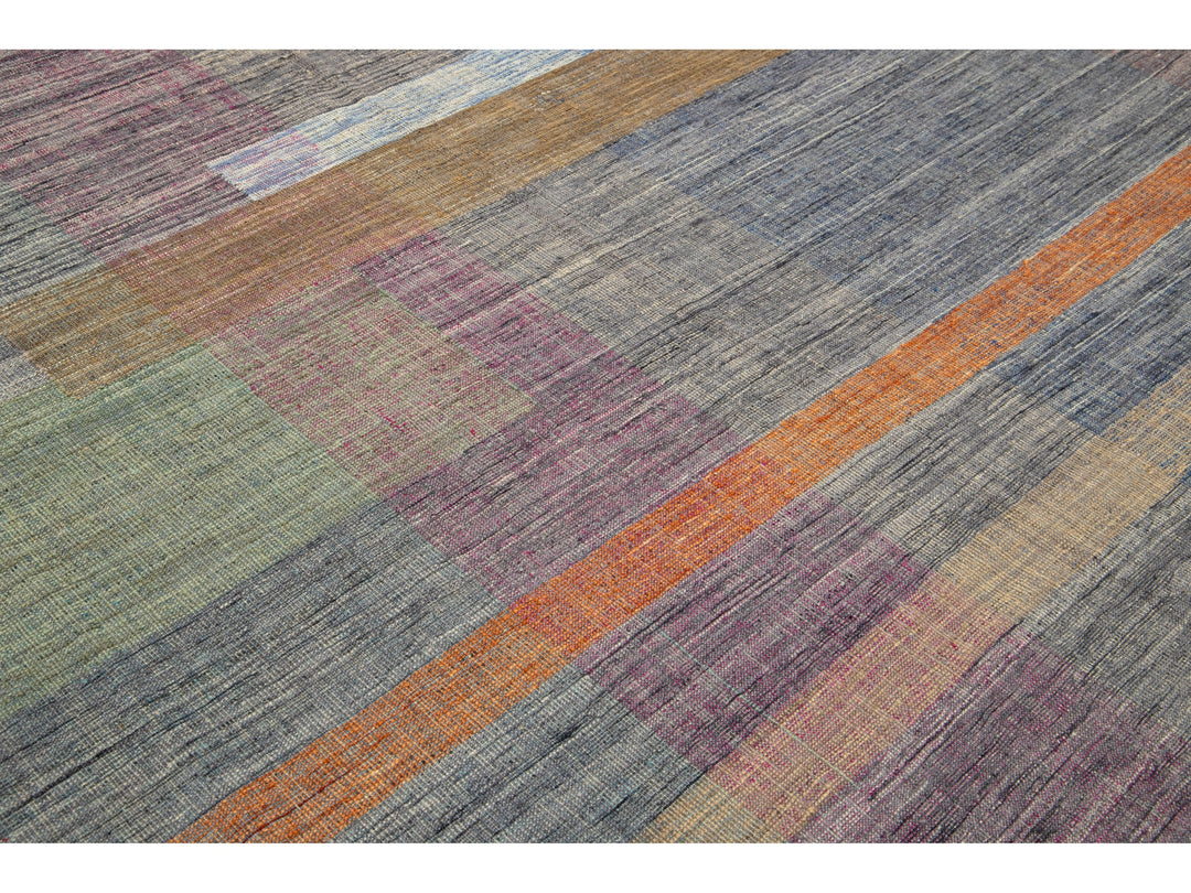 Modern Kilim Flatweave Wool Rug 8 X 11